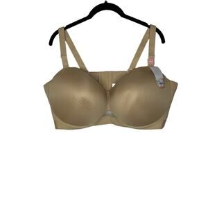 NWT Cacique Womens Comfort Bliss Bra 48DD Lightly Lined Multi Way Strapless Cafe